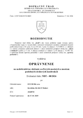Certificate – Bridge Welding Permit